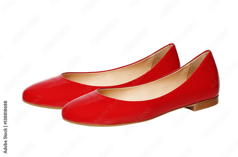 beautiful red woman shoes isolated on white beautiful red woman shoes isolated on white