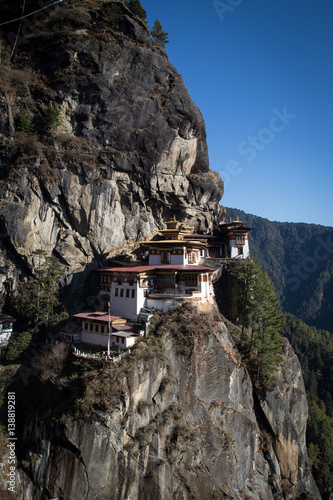 Paro Taktsang on the cliff, known as the Taktsang Palphug Monastery and the 'Tiger's Nest' in Paro, Bhutan photo