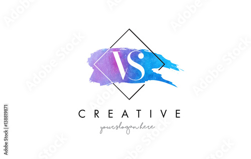 VS Artistic Watercolor Letter Brush Logo.