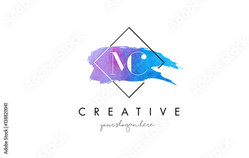 MC Artistic Watercolor Letter Brush Logo.