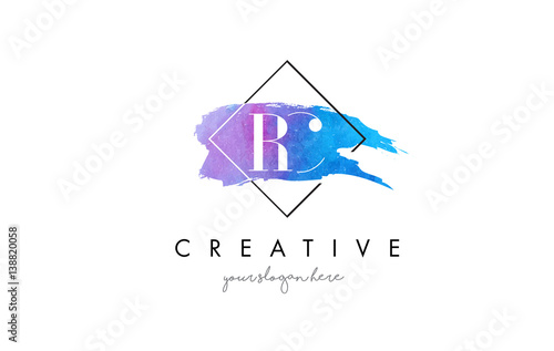 RC Artistic Watercolor Letter Brush Logo.