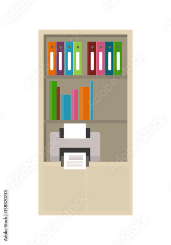 Rack with Binders Illustrationi in Flat Design.