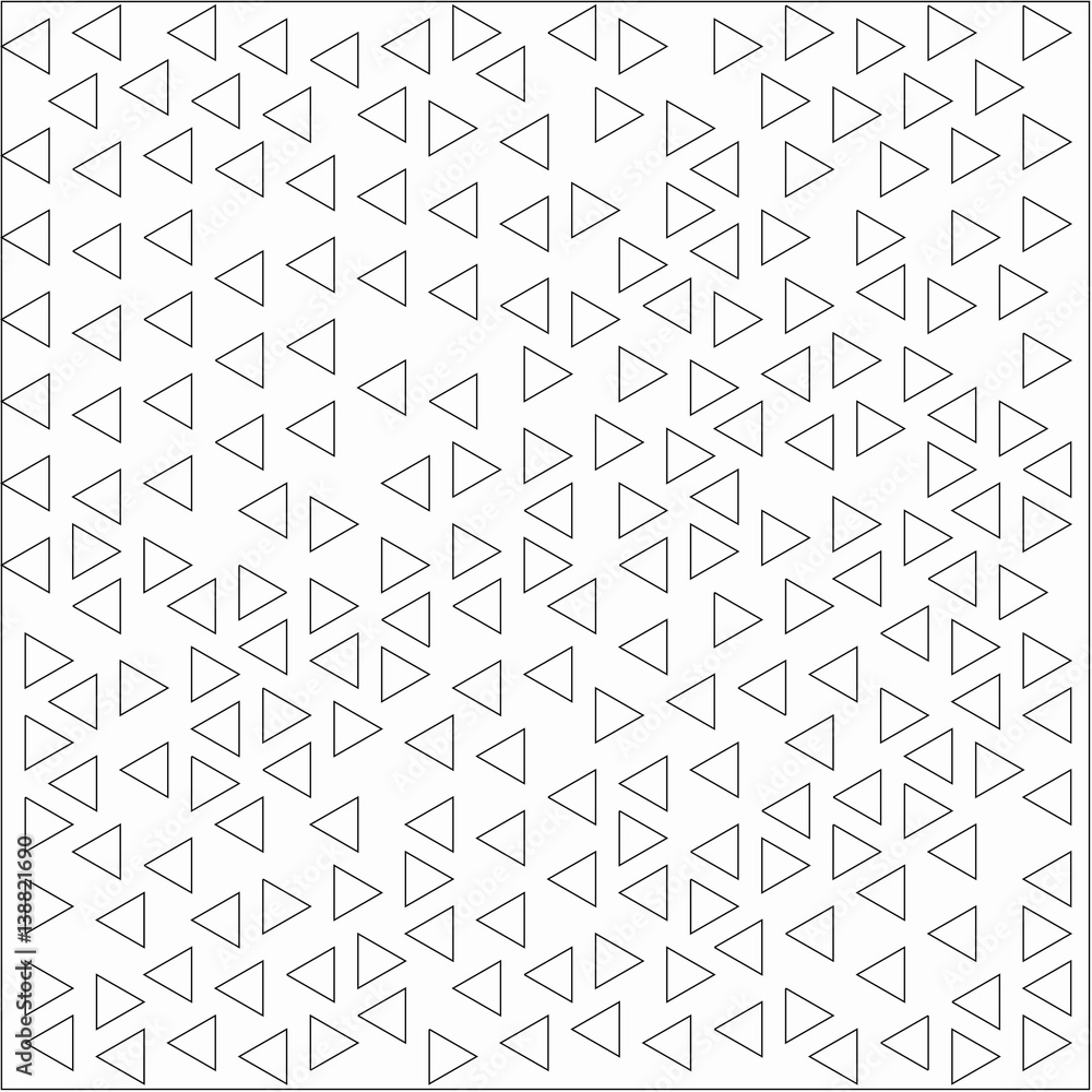 Abstract white background with black triangles randomly placed in groups around the figure Abstract white background with black triangles randomly placed in groups around the figure