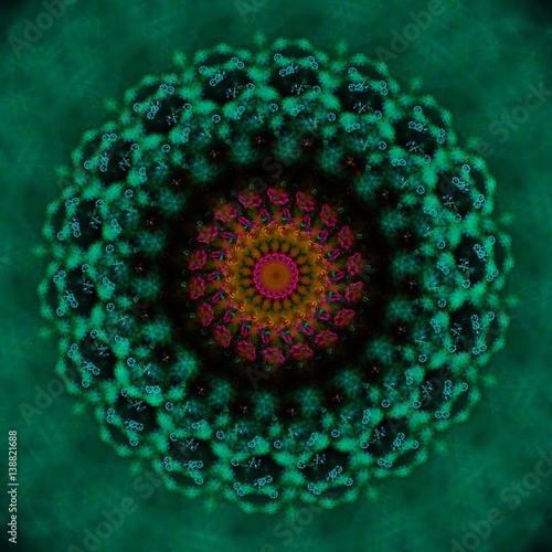 Fototapeta Naklejka Na Ścianę i Meble -  Colored abstract fractal pattern. Computer generated graphics.