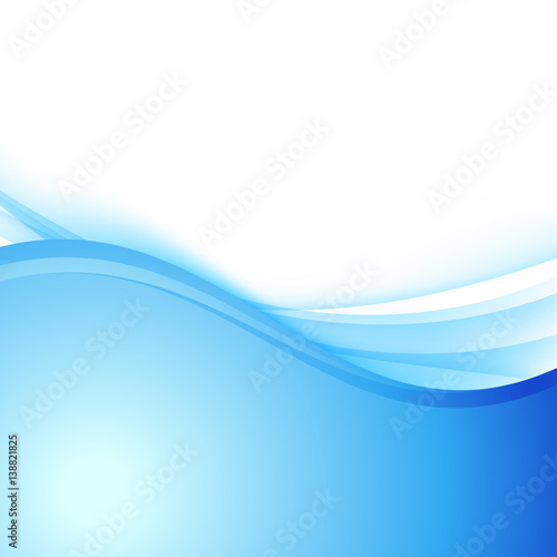 Blue abstract smooth wave border layout © phyZick