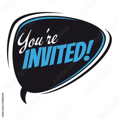 you're invited retro speech balloon