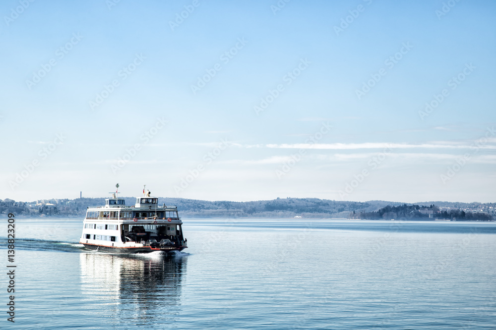 The ferry across the lake to