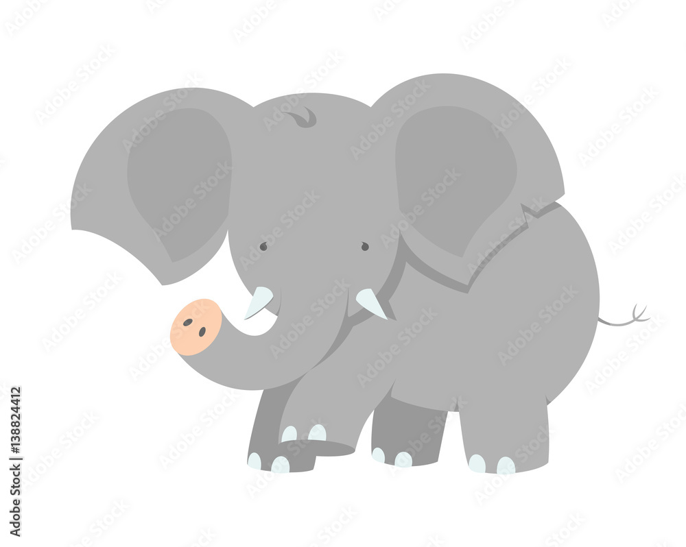 Vector illustration of a Cute Little Elephant. All elements are on separate layers. Vector illustration of a Cute Little Elephant. All elements are on separate layers.