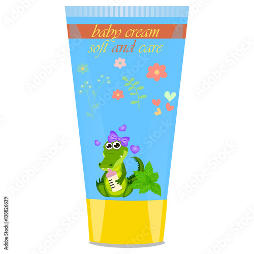 Baby cream tube with kids design