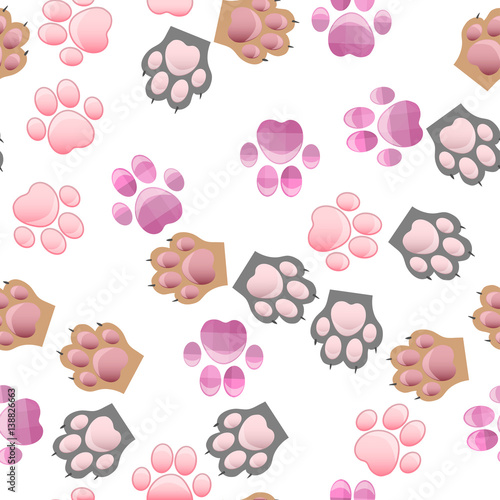 cat and dog paw print with claws