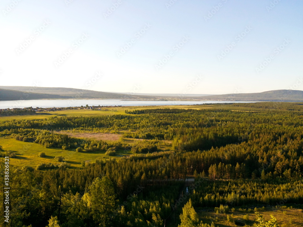 panoramic landscape of the taiga