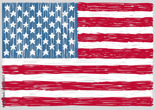 Hand Drawn United States of America Flag
