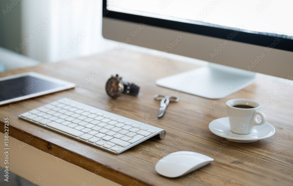 Obraz premium Modern retouchers designers workspace