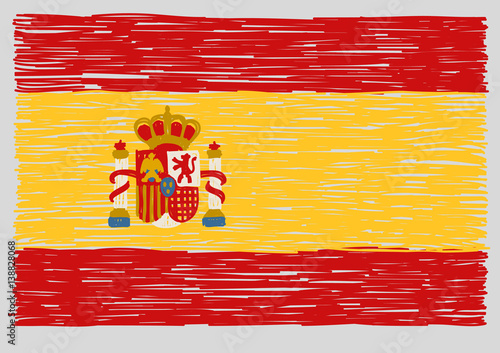 Hand drawn spanish flag