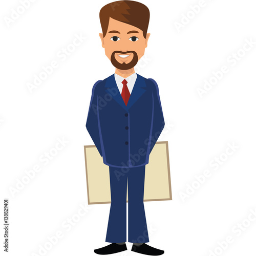  business man, man with a banner