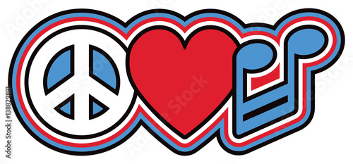 Peace Love Music in Red, White and Blue