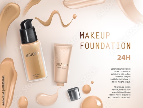 Colorstay make-up in elegant packaging on a background of drop of foundation