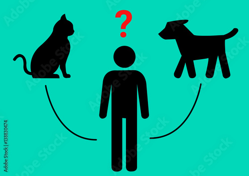 Entscheidung zwischen Hund und Katze
