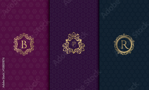 luxury logo template and background pattern 