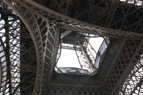 Eiffel tower view from below. Paris France