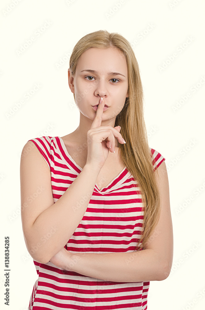 Beautiful girl have a secret. Young girl studio portrait. Beautiful girl have a secret. Young girl studio portrait.