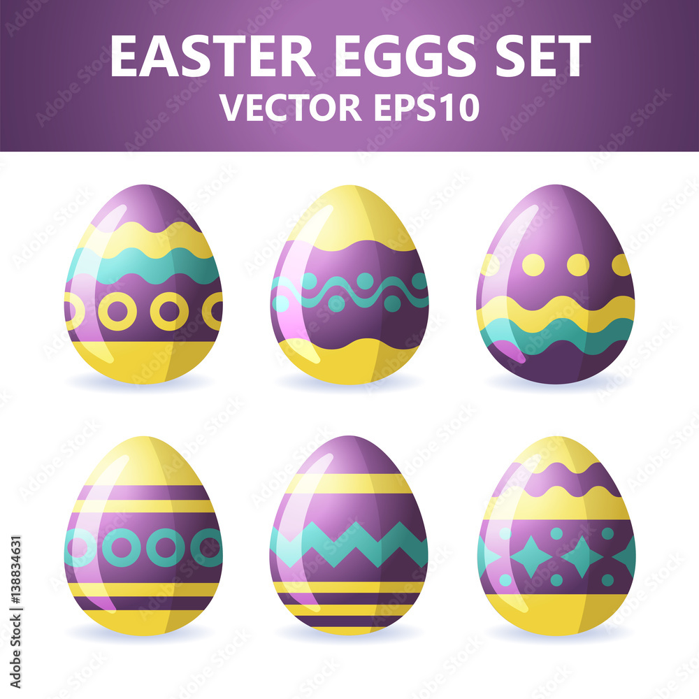 Easter eggs icons. Easter eggs for Easter holidays design on white background. Easter eggs icons. Easter eggs for Easter holidays design on white background.