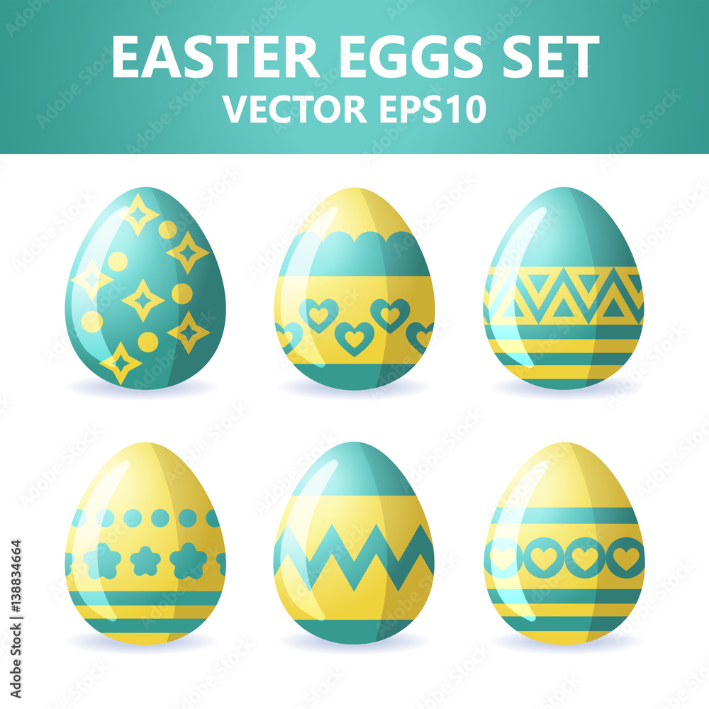 Easter eggs icons. Easter eggs for Easter holidays design on white background.