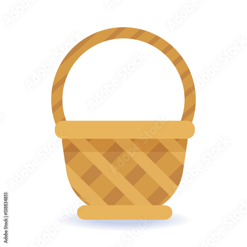 Whickered basket on a white background.