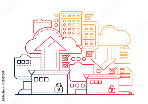 Files Archiving - flat line design website banner