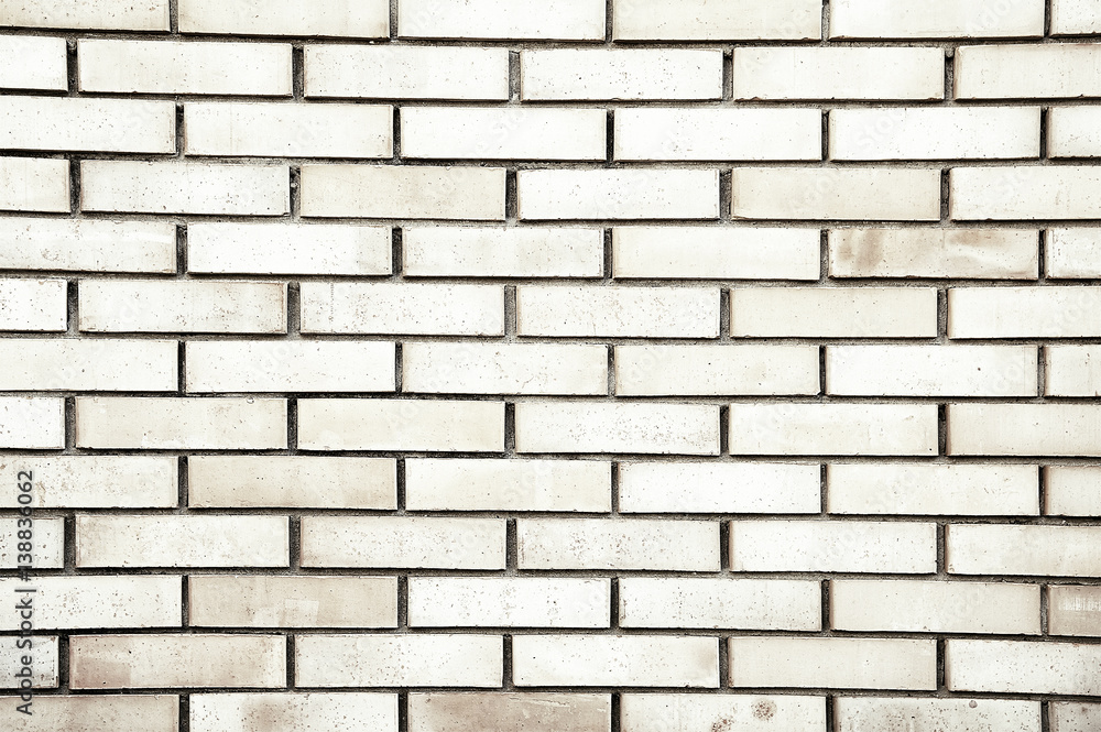 Obraz premium Old white brick wall background texture