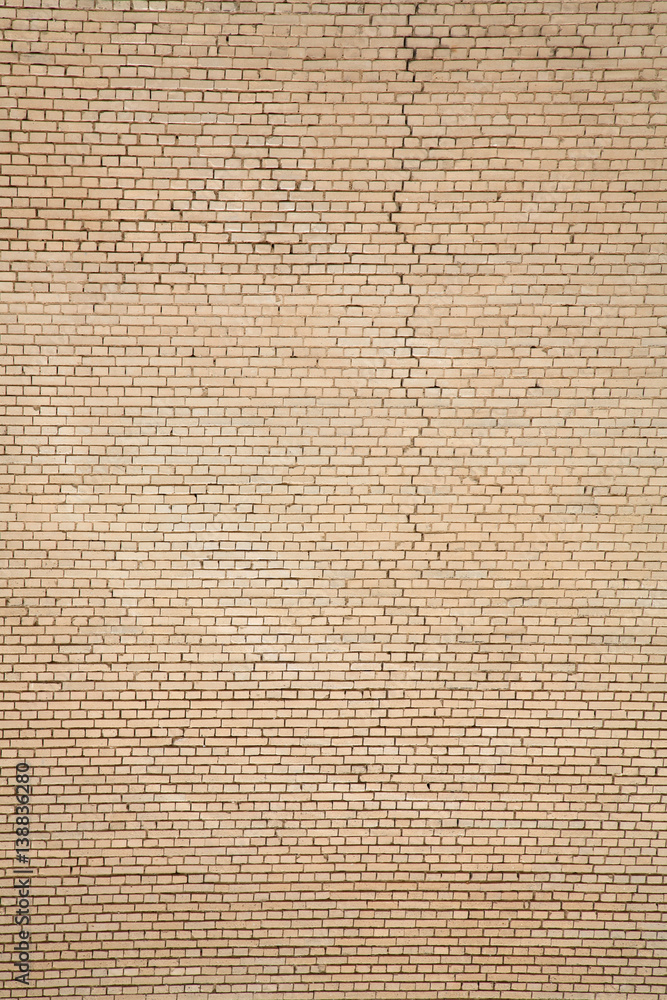 Background of Brick Wall with Crack