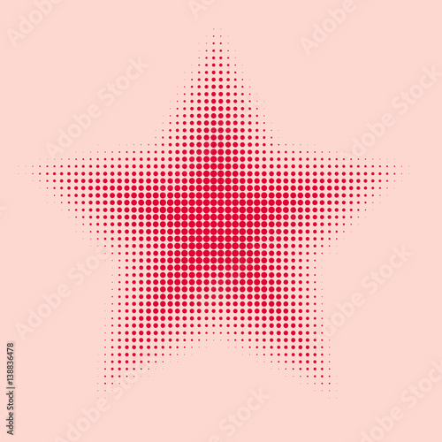 Colorful halftone background, star icon illustration. Design for print, decoration, cover, web, digital, textile.