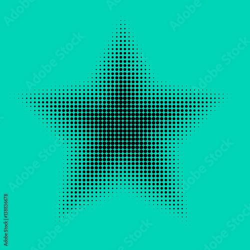 Colorful halftone background, star icon illustration. Design for print, decoration, cover, web, digital, textile.