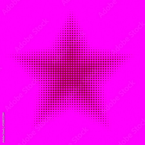 Colorful halftone background, star icon illustration. Design for print, decoration, cover, web, digital, textile.