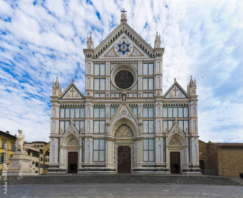 Basilica di Santa Croce and Piazza Santa Croce in Florence_Tuscany, Italy, Europe