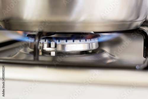saucepan on burning gas © rarrarorro
