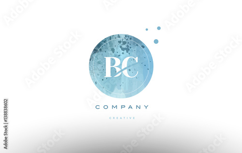 bc b c  watercolor grunge vintage alphabet letter logo