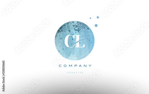 cl c l  watercolor grunge vintage alphabet letter logo