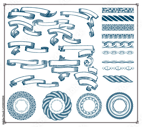 29 elements. Banners and brushes kit
