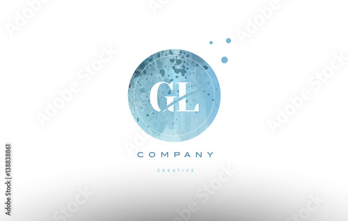 gl g l  watercolor grunge vintage alphabet letter logo