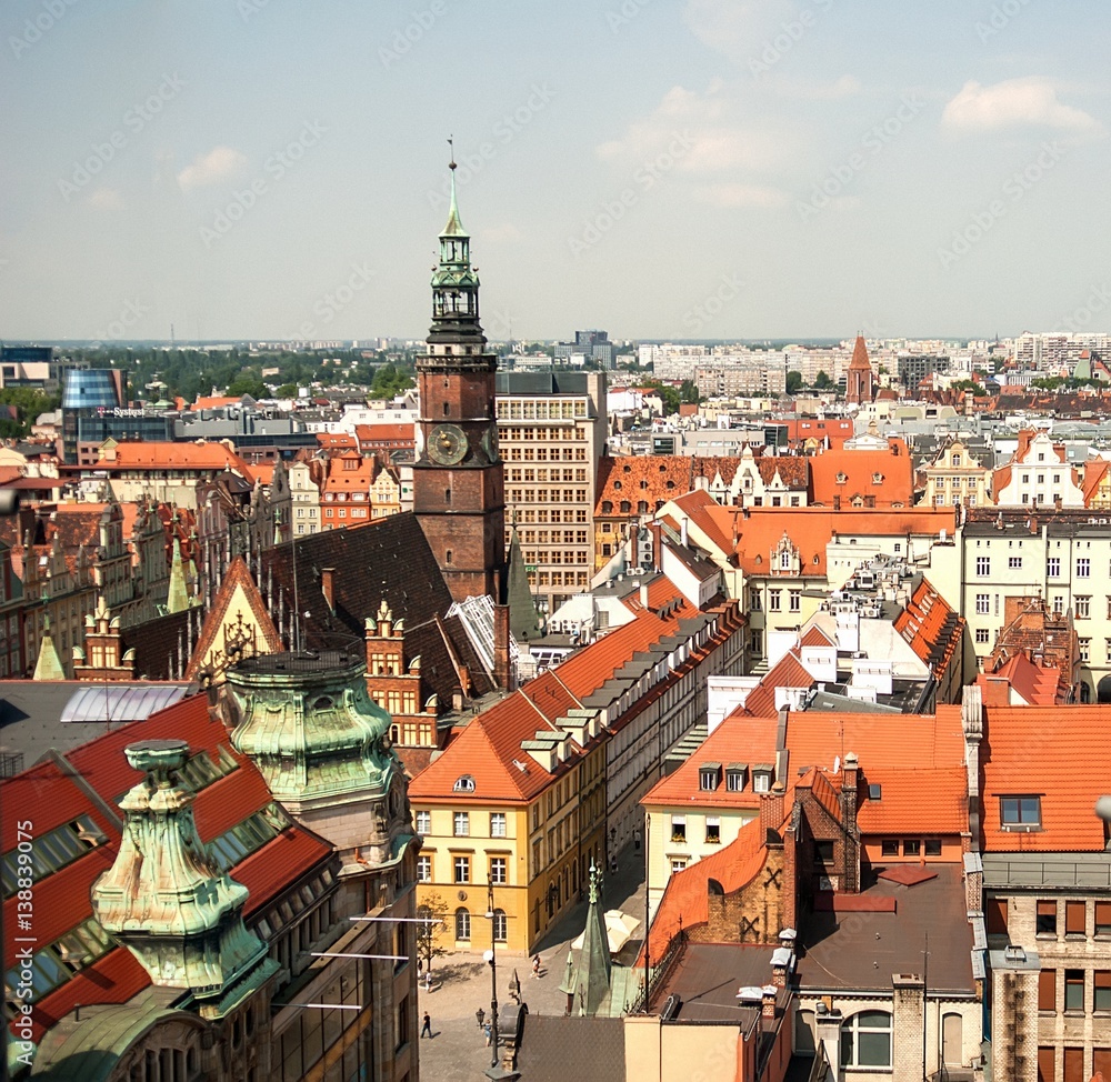 Aerial view of old town