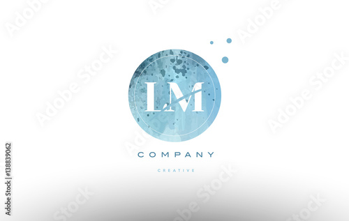 lm l m  watercolor grunge vintage alphabet letter logo