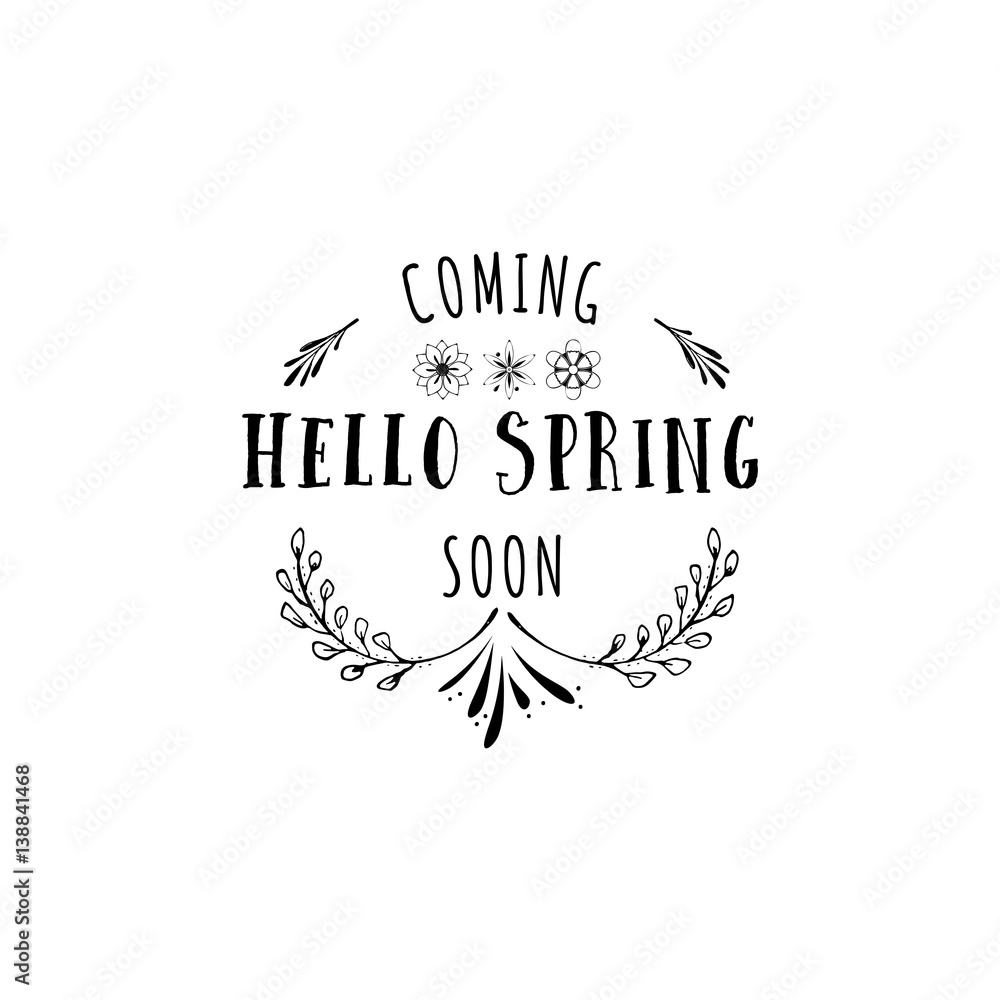 Badge set for small businesses - Spring. The pattern printing plate handmade works written by hand font. It can be used in a corporate style, prints, for your design Badge set for small businesses - Spring. The pattern printing plate handmade works written by hand font. It can be used in a corporate style, prints, for your design