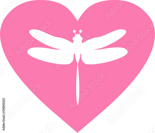 Cute Dragonfly Valentine Love Heart