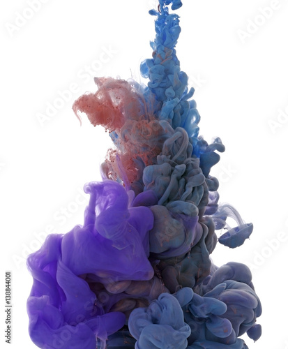 Abstract object of paint splash. Color cloud of ink in water