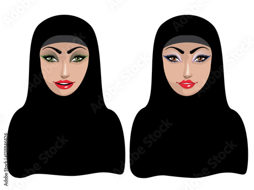 Muslim Woman in Black Hijab