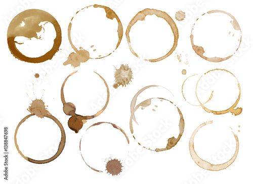 Watercolor coffee stains photo