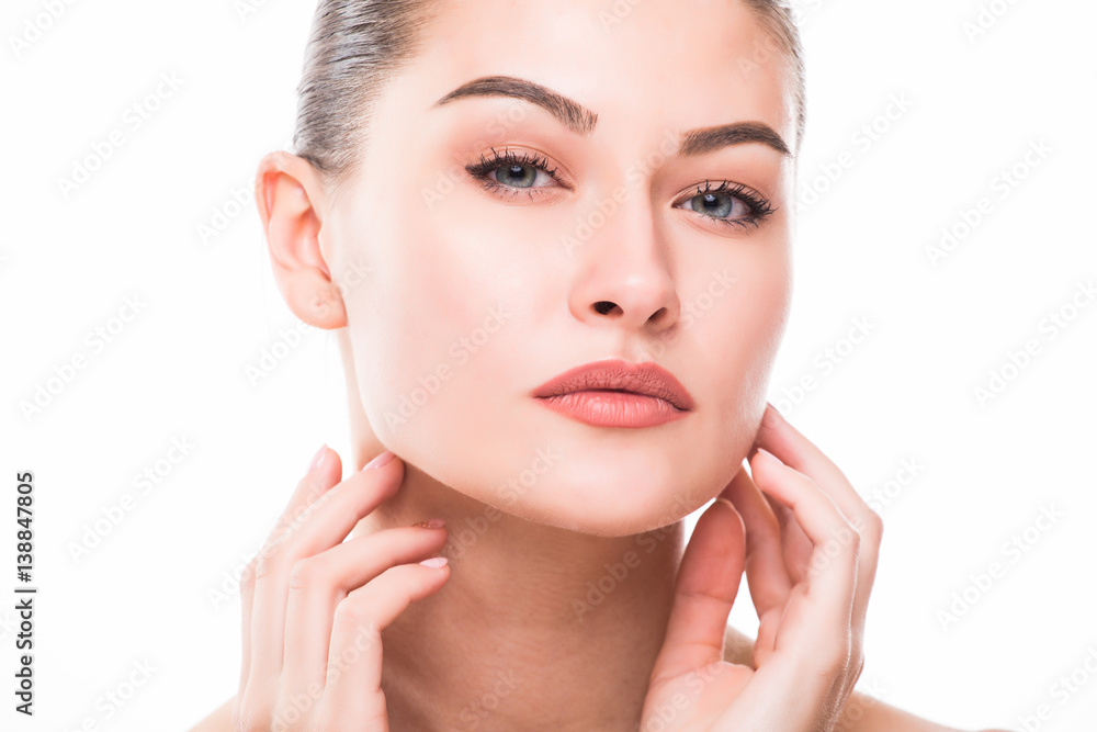 Beauty Portrait. Beautiful Spa Woman Smiling. Perfect Fresh Skin. Pure Beauty Model. Youth and Skin Care Concept Beauty Portrait. Beautiful Spa Woman Smiling. Perfect Fresh Skin. Pure Beauty Model. Youth and Skin Care Concept
