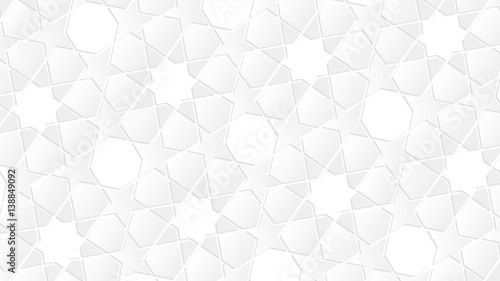 White geometric islamic wallpaper pattern as a background