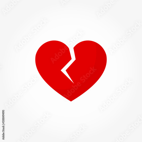Broken red heart icon